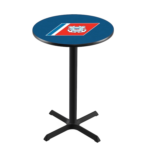 42" Blk Wrinkle U.S. Coast Guard Pub Table